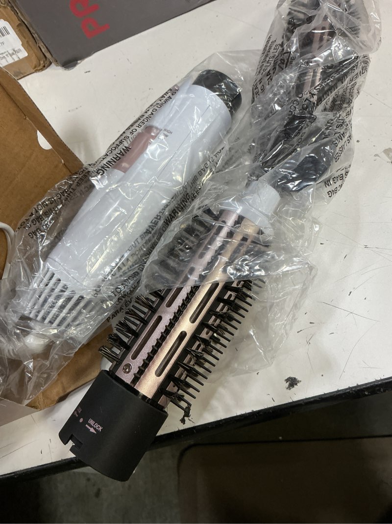 Condition photo showing Good Condition for conair double ceramic 2-in-1 hot air brush, 1000w hair dryer brush, interchangeable 1¼ and 1½ inch attachments for voluminous curls & straight styles, for fine & thick hair, white