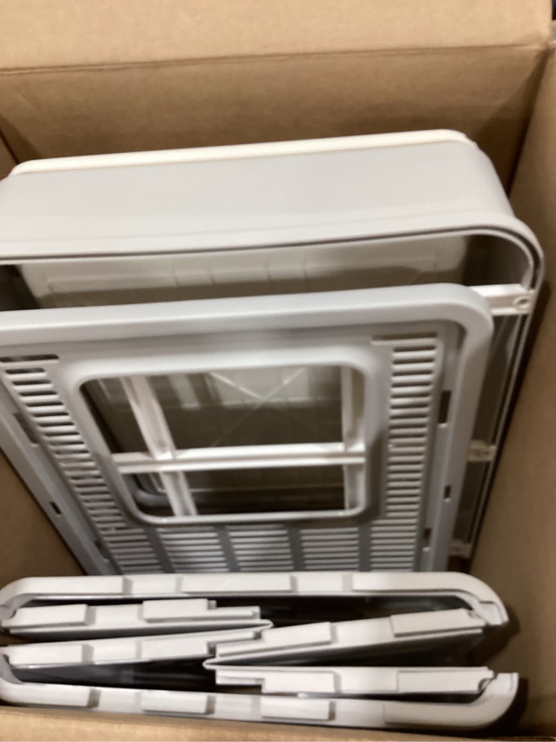 Condition photo showing As Is for gefryco litter box with lid for small to medium cats, enclosed cat litter box with cover?high sided top entry cat box with brush and scoop, cute kitty litter pan with drawer for growing kittens(grey)