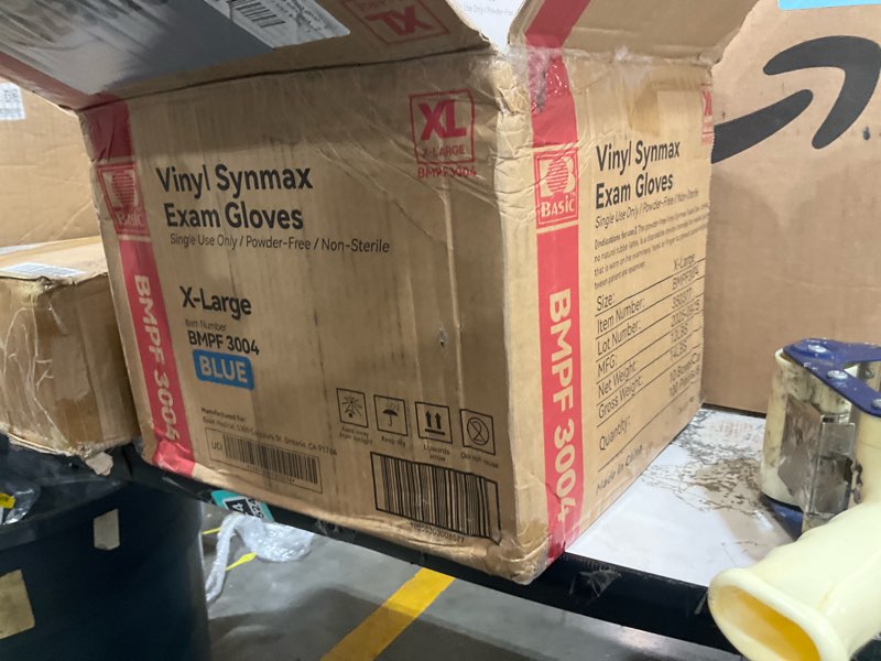 Condition photo showing As Is for vinyl x-large exam gloves