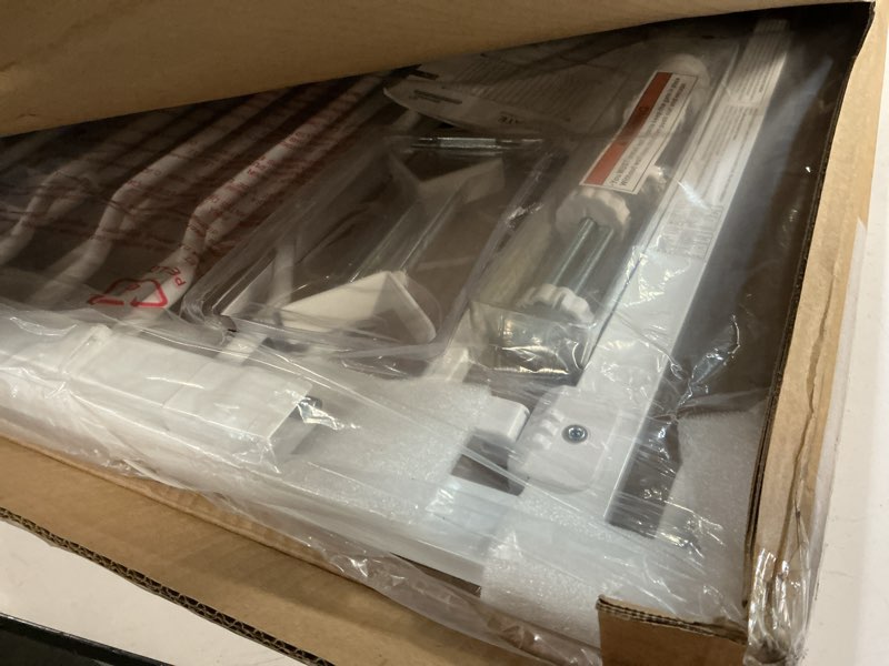 Condition photo showing Good Condition for mom's choice-grownsy baby gate for stairs, 29.5"-48.4" pressure mounted baby gate for top of stair&doorway with v-shaped rods, anti-trip pedal, extra wide stairs dog gate easy install w/red reminder white 29"-48"*30"