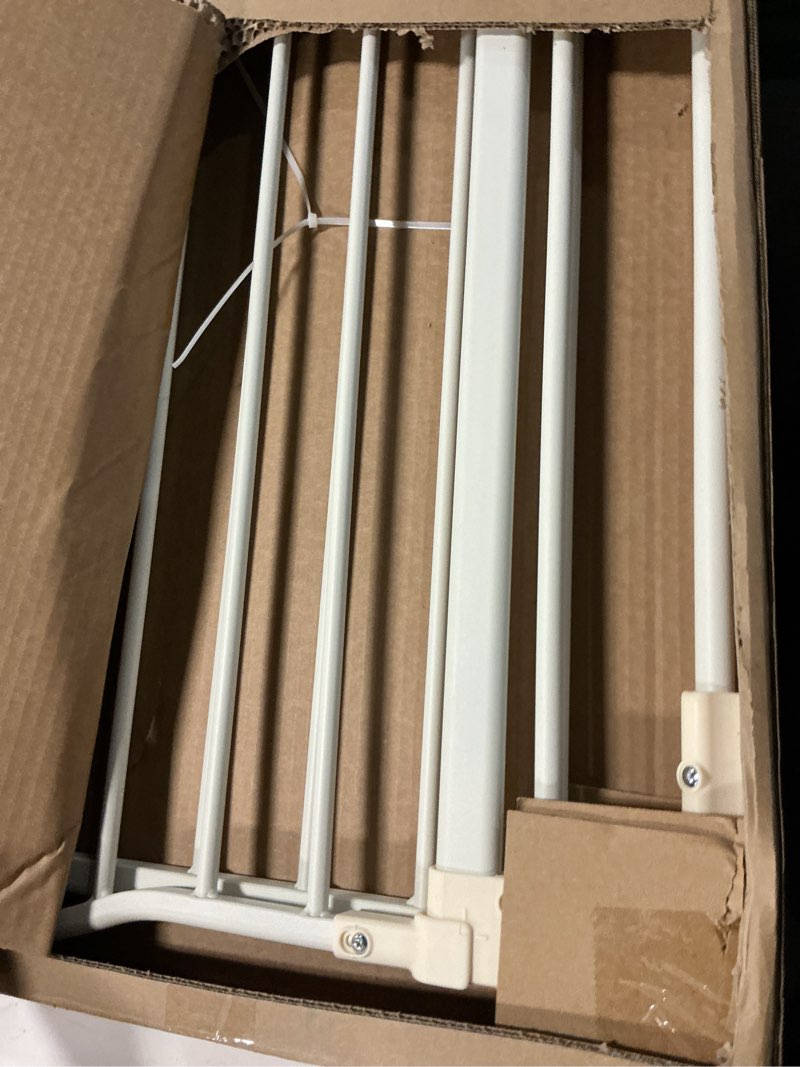 Condition photo showing Good Condition for toddleroo by north states - deluxe décor safety gate: hardware mounted extra wide metal baby gate - adjustable child gate - 38.3 to 72 inches wide - 30 inches tall - warm white warm white 72" wide