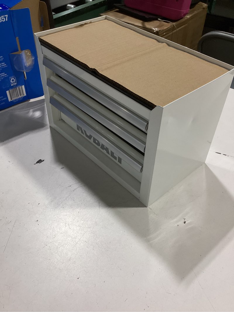 Condition photo showing Good Condition for kobalt portable tool box 11.1-in w x 7.36-in h x 6.14-in d 3 -drawer white steel tool box