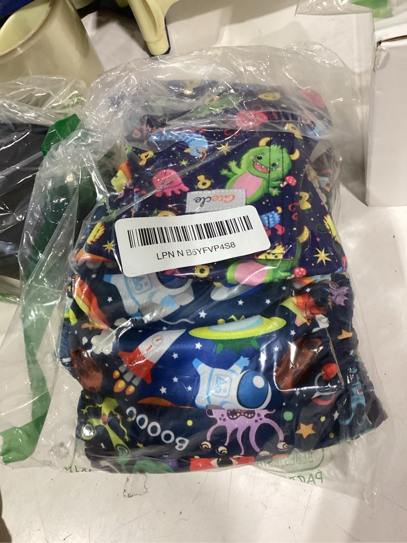 Condition photo showing New/Like New for 5 pack male dog diapers, reusable belly bands for male dogs, high absorbing, small size, monster color small monster
