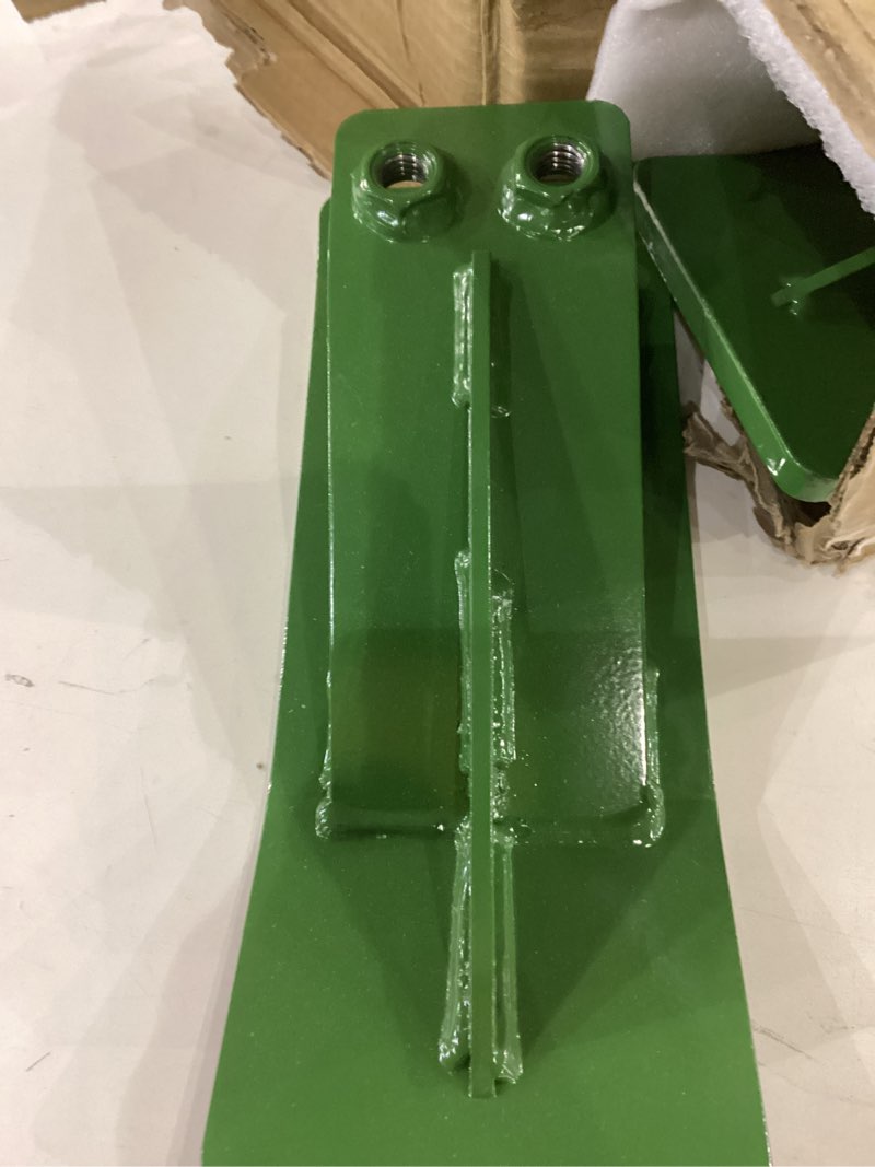 Condition photo showing Good Condition for 2Pcs Tractor Bucket Protector – 3/8” Thick Ski Edge Turf Tamer, Double Lock Nuts Bolts, Anti-Skid 4.5” Width for Snow Removal & Lawn Protection, Green