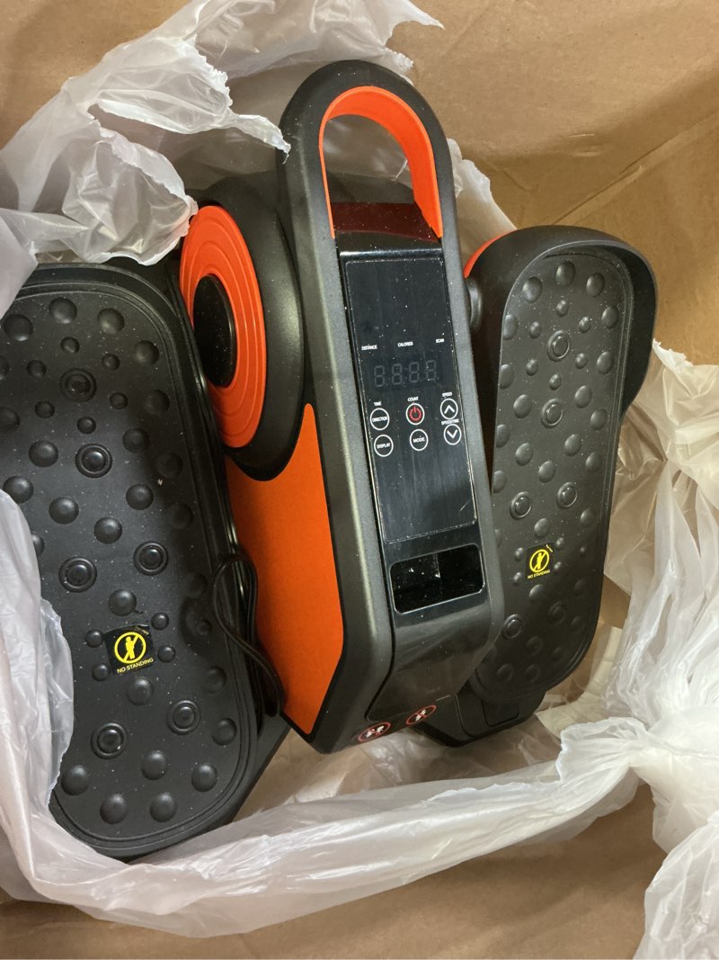 Condition photo showing As Is for Under Desk Elliptical Machine with-Remote Control 15"D x 15"W x 8.2"H Orange