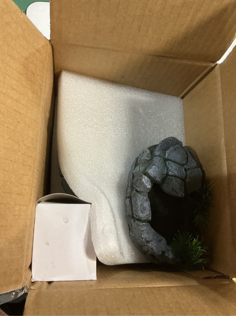 Condition photo showing Good Condition for Reptile Water Fountain with Food Dish, 500ML Terrarium Waterfall Drinking Fountain Reptile Water Dispenser, Natural Resin,for Bearded Dragon Gecko Chameleon Lizard Tree Frog Turtle SLS-02