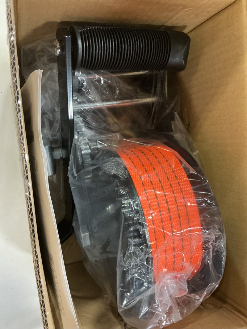 Condition photo showing Good Condition for kolvoii 3500 lbs boat trailer winch with strap, heavy duty hand winch, 2-way ratchet 4:1/8:1 gear ratio for boat, trailer, marine and jet ski, 33ft strap, orange 3500 lbs orange