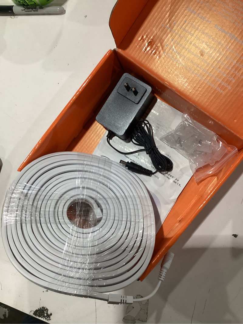 Condition photo showing New/Like New for Lamomo LED Neon Lights, 12V Warm White Dimmable LED Strip Lights, 16.4ft/5m Waterproof LED Neon Rope Lights, Silicone 3000K Neon LED Strip for Bedroom Indoor Home Decor (Power Adapter Included) Warm White 16.4Ft