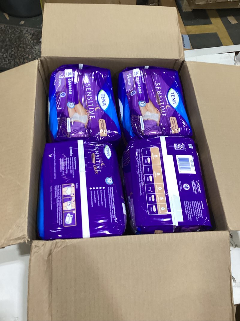 Condition photo showing New/Like New for TENA Sensitive Care Overnight Incontinence Underwear for Women, Bladder Control and Postpartum, Extra Large, 56 Count (Waist Size 39in-52in) X-Large 56