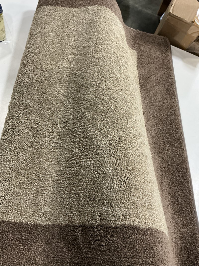 Condition photo showing As Is for anllugs bathroom rugs non-slip extra soft absorbent bath rugs, machine washable quick dry bath mats for bathroom floor, shower, bathtub and sink, beige & grayish brown  (size unknown )