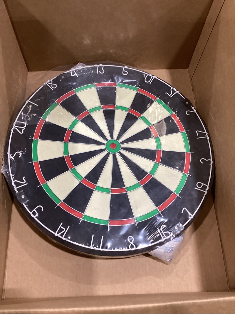 Condition photo showing Good Condition for LinkVisions Dartboard with Staple-Free Bullseye, 18g Steel Tip Darts Set,12 Steel Tip Darts 18g, Dartboard Mounting Kits Included Socipieler