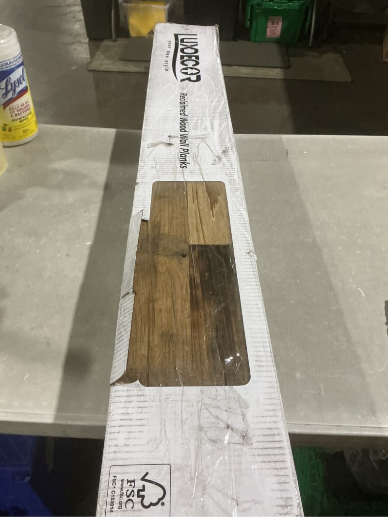 Condition photo showing Good Condition for rockin' wood real wood nail up application rustic reclaimed naturally weathered barn wood accent paneling board planks for home walls, 46 square feet