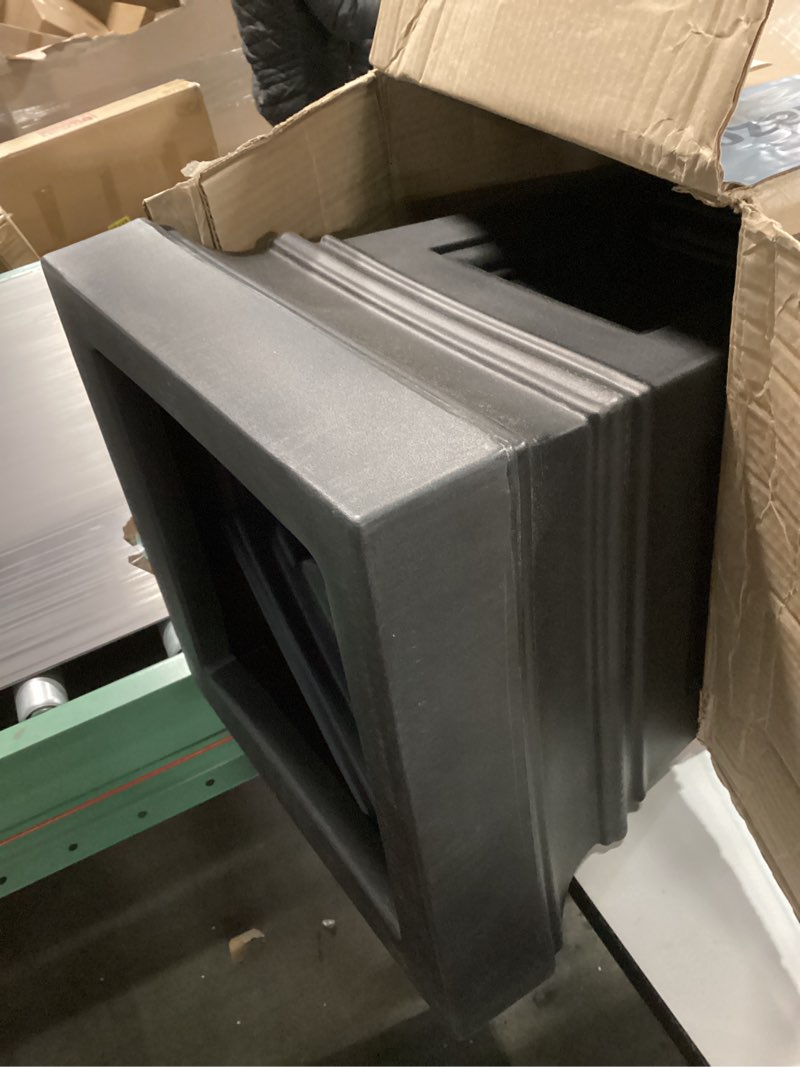 Condition photo showing Good Condition for step2 atherton square planter, large planters for outdoor plants, gardening and flower pot for patio or porch, efficient drainage, durable plastic, onyx black onyx black 15.25"d x 15.25"w x 24"h