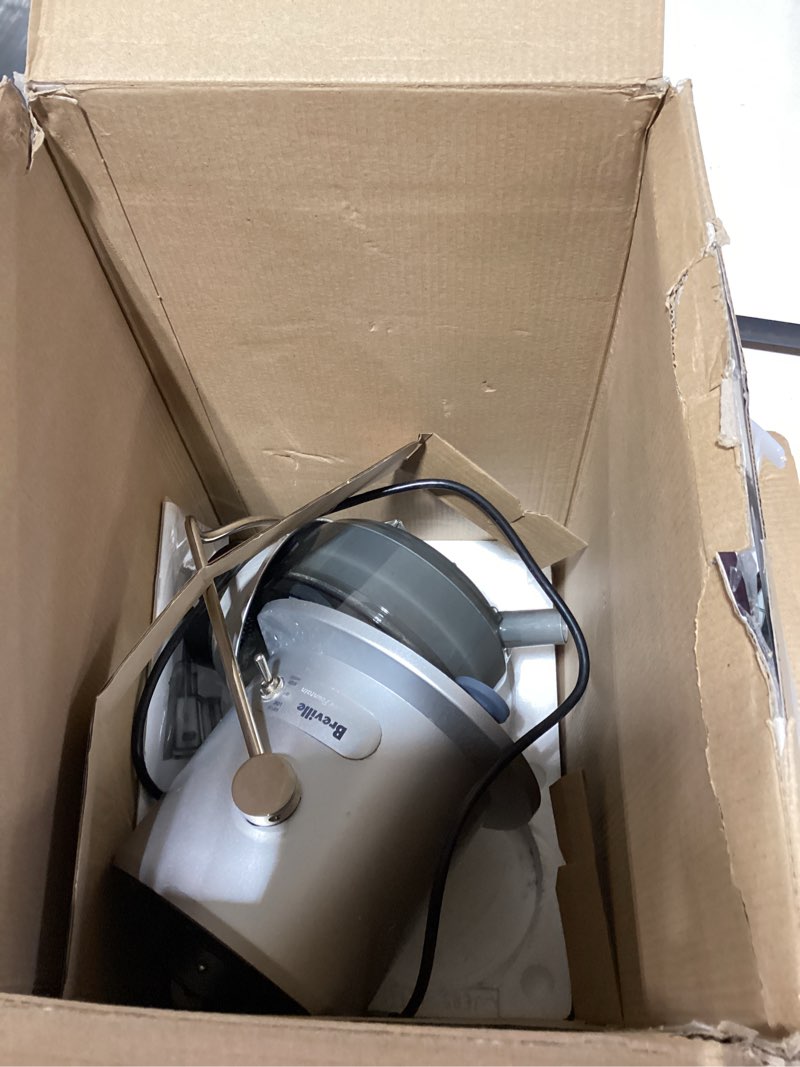 Condition photo showing As Is for Breville Juice Fountain Plus JE98XL, Silver Painted Silver One Size