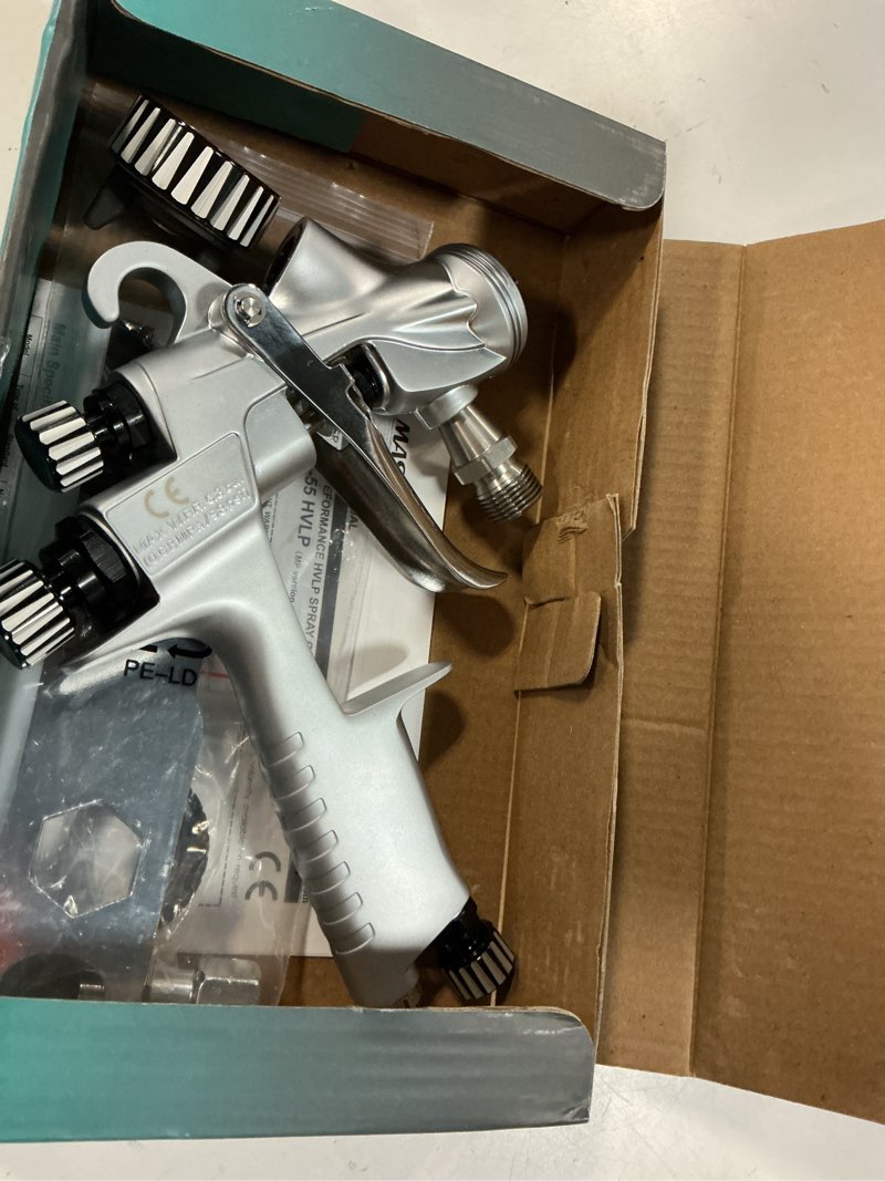 Condition photo showing Good Condition for master elite pro-55 hvlp automotive spray paint gun with 1.2mm tip - pressure feed spray gun for painting car basecoats, clearcoats, industrial coatings & woodworking coatings - superior atomization