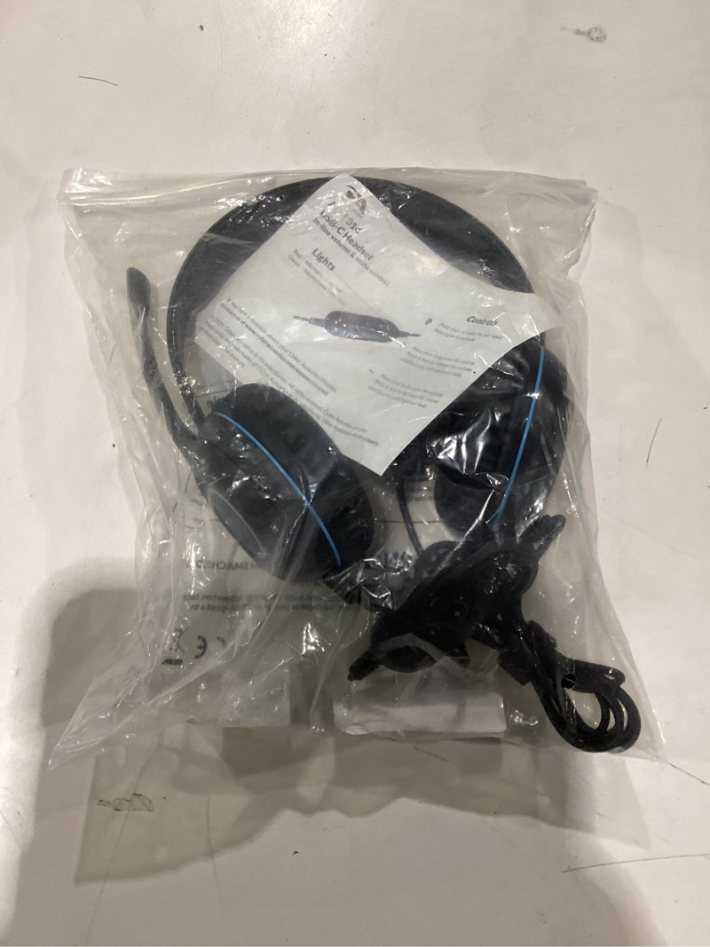 Condition photo showing Good Condition for Cyber Acoustics USB-C Headset with Microphone for PC (AC-5014), Wired Computer Headphones with Noise Cancelling Mic, in-Line Volume and Mute Controls. Ideal Headset for Office, Classroom & at Home