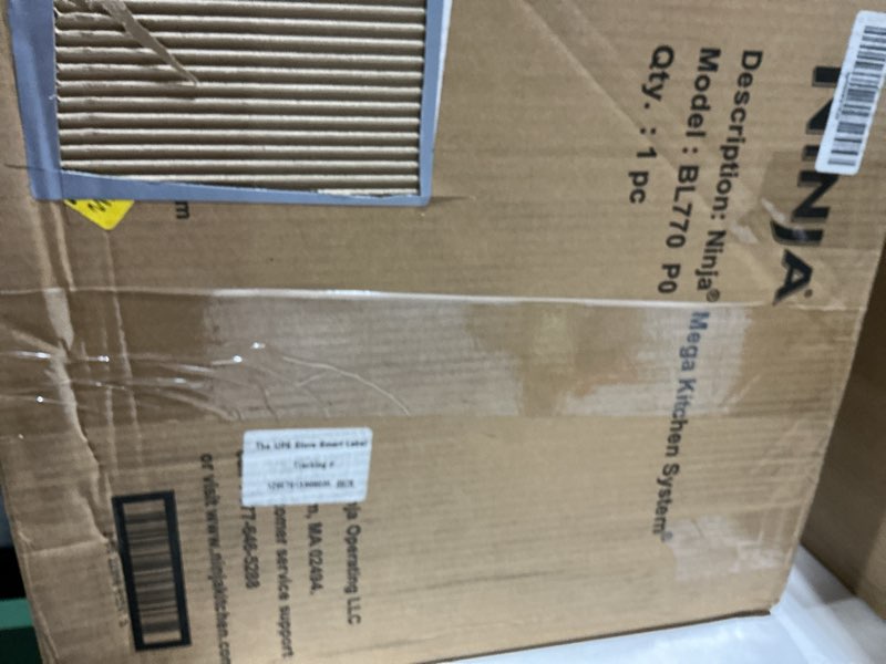 Condition photo showing As Is for ninja kitchen system | all-in-one food processor & blender for smoothies | includes pitcher, (2) 16 oz. to-go cups & 8-cup bowl | makes salsa, dough, shakes, & frozen drinks | 1500w | black | bl770 pitcher + bowl + (2) 16-oz. cups