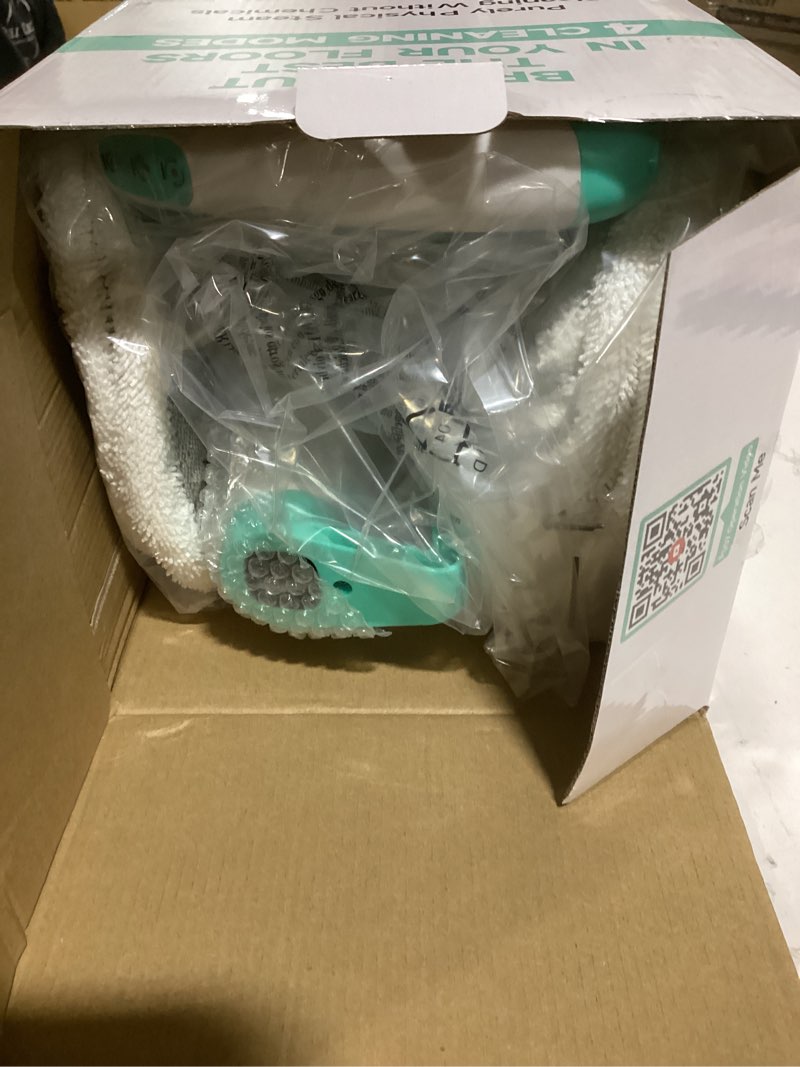 Condition photo showing Good Condition for Scrubbing Steam Mop with Rotating Mop Pads, All-in-One Hard Floor Cleaner with LED Headlights, Steam & Spin Control, 6 Soft Scrub Pads, Swivel Steering, FS07 White