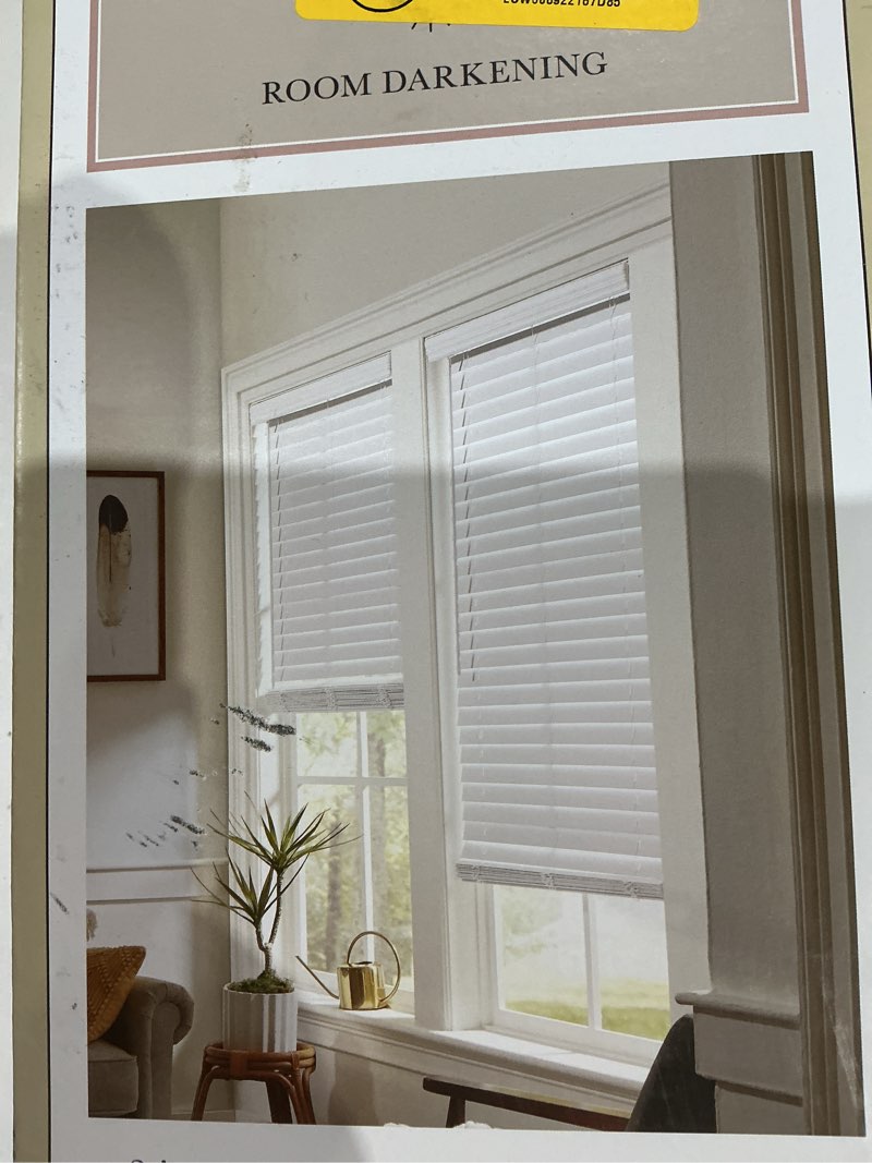allen & roth 2 inch room darkening cordless faux wood blinds white