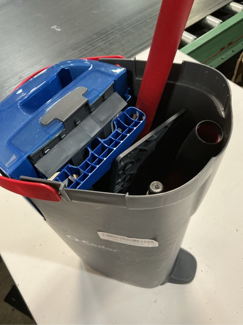 Condition photo showing As Is for o-cedar h2pro flat mop system | quick everyday cleaning | dual-tank fresh water system | machine washable reusable microfiber mop pad | safe on hardwood, tile & vinyl floors