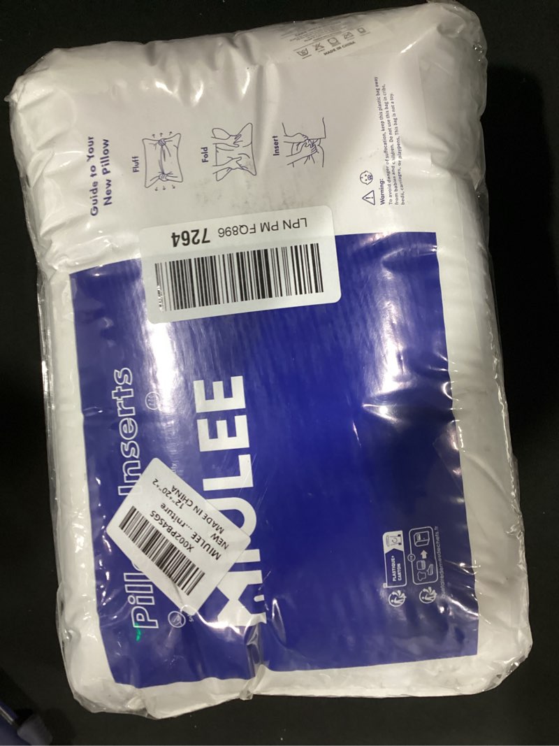 Condition photo showing Good Condition for miulee pack of 2 12x20 outdoor pillow inserts, outdoor throw pillows water-resistant decorative premium lumbar pillow stuffer sham for porch swing couch sofa cushion patio furniture 2 12x20 inch
