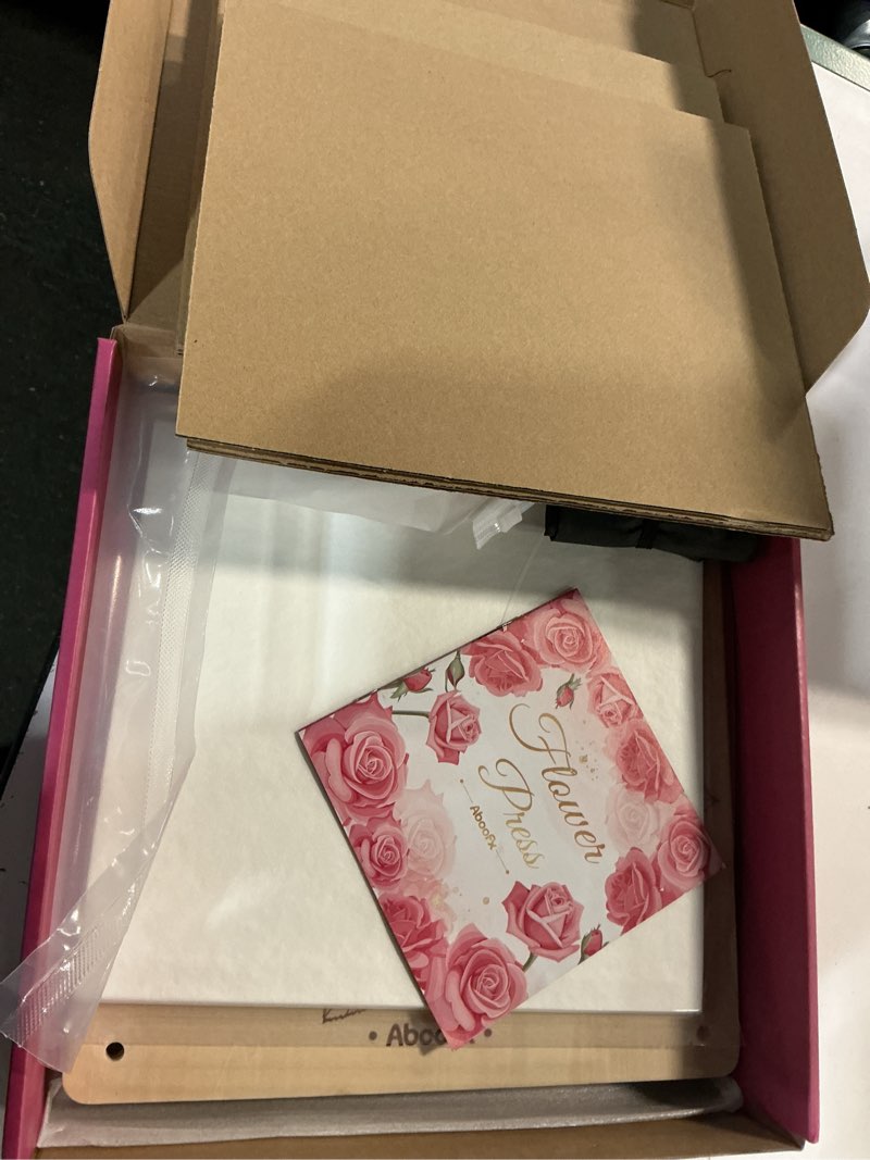 Condition photo showing Good Condition for aboofx flower press kit, craft kits 11.2" x 11.2" 8 layers wooden flower pressing kit for crafts pressed flowers and plant for diy art, preservation for bookmark frame wedding drying