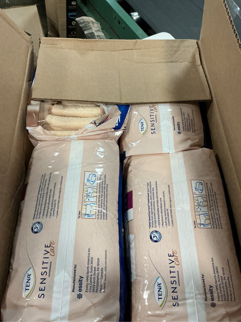 Condition photo showing New/Like New for tena sensitive care adult maximum incontinence underwear for women, xxl, 56 count (waist size 55in-66in) 2x-large 56
