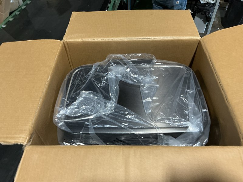 Condition photo showing As Is for eko madison gunmetal stainless steel 50 liter/13.2 gallon step trash can with inner liner - fingerprint resistant finish 50l gunmetal