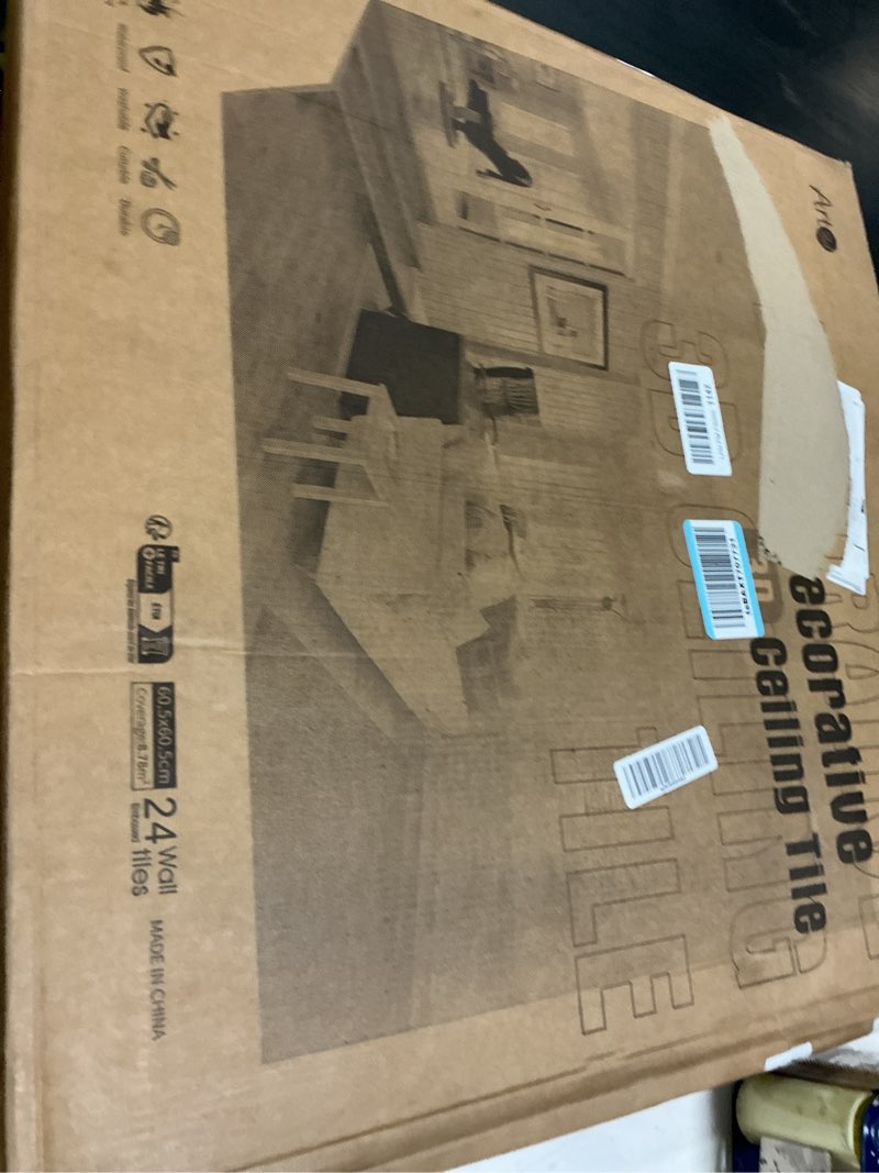Condition photo showing New/Like New for art3d pvc ceiling tiles, 2'x2' plastic sheet in white (24-pack) 24"x24" white 1 24