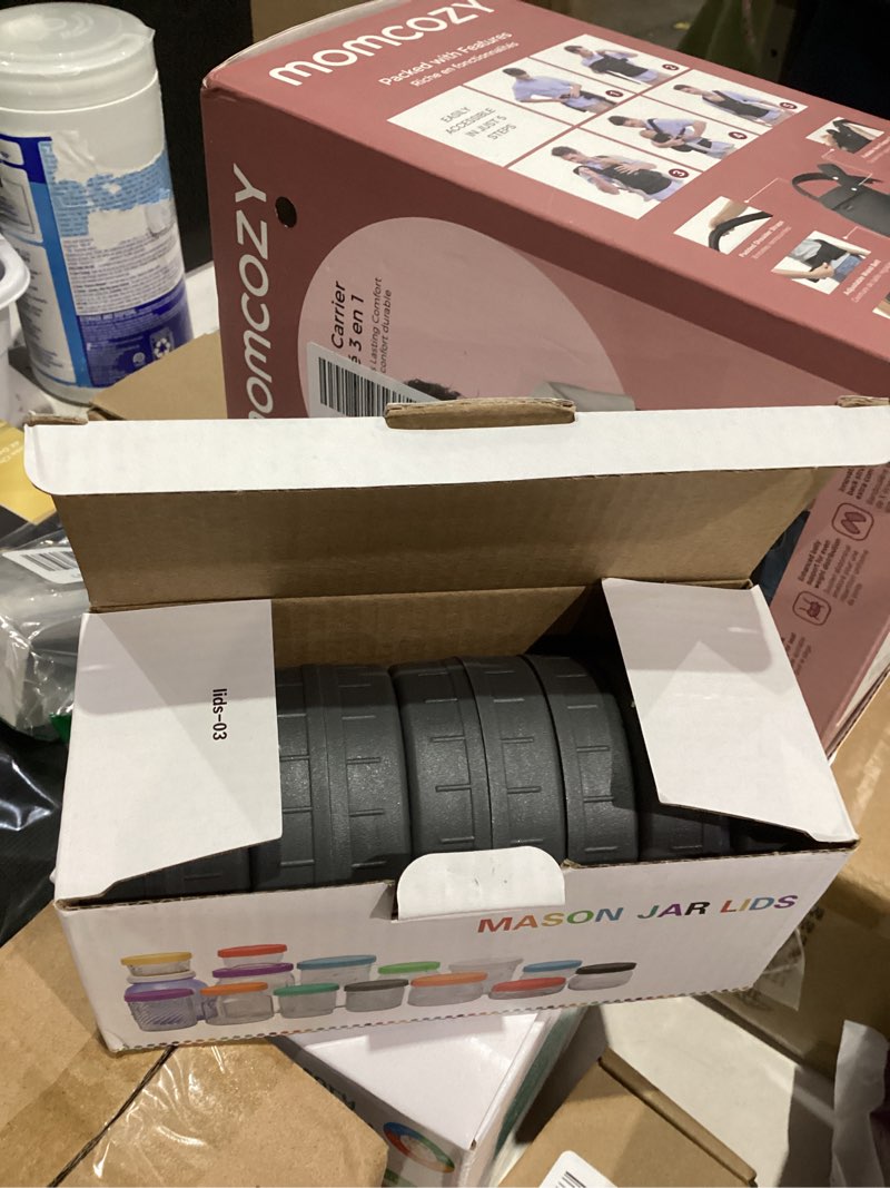 Condition photo showing Good Condition for 9 pack gray regular mouth mason jar lids with silicone rings,9 color to choose, plastic mason jar lids,plastic canning lids, fit ball,kerr and more (gray)