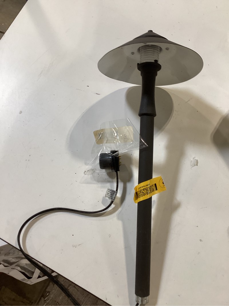 Condition photo showing As Is for harbor breeze 60 -lumens bronze low voltage hardwired led outdoor path light 3000-k