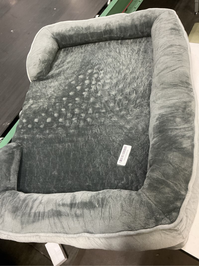Condition photo showing Good Condition for orthopedic dog bed with sides - dog sofa beds for large dogs, supportive foam pet couch bed with washable removable cover, waterproof lining and non-slip bottom, grey - l 35.0"l x 25.0"w x 6.5"th