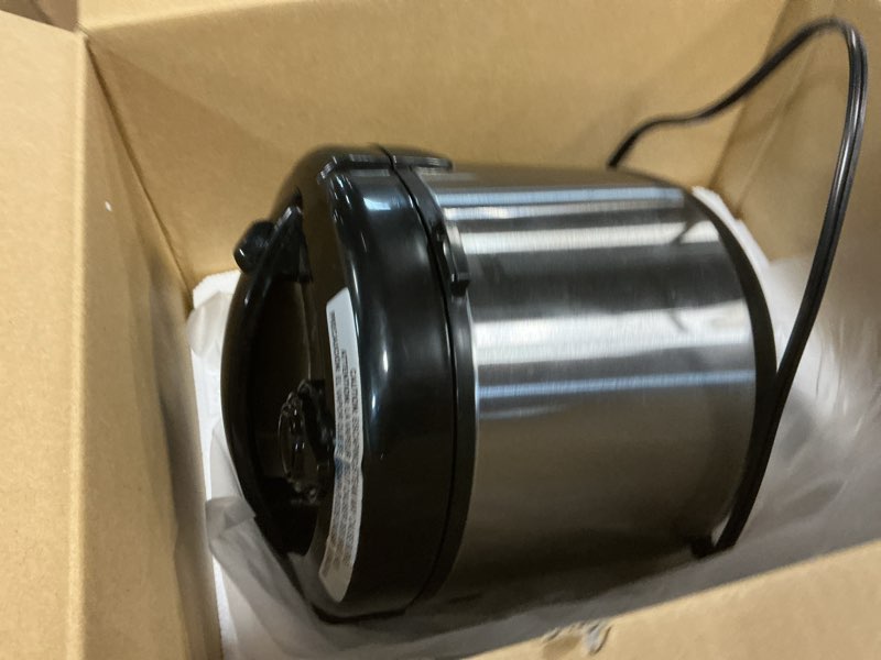Condition photo showing As Is for Hamilton Beach Digital Programmable Rice Cooker & Food Steamer, 8 Cups Cooked (4 Uncooked), With Steam & Rinse Basket, Stainless Steel (37518) Stainless Steel 8 Cups Cooked (4 Uncooked)