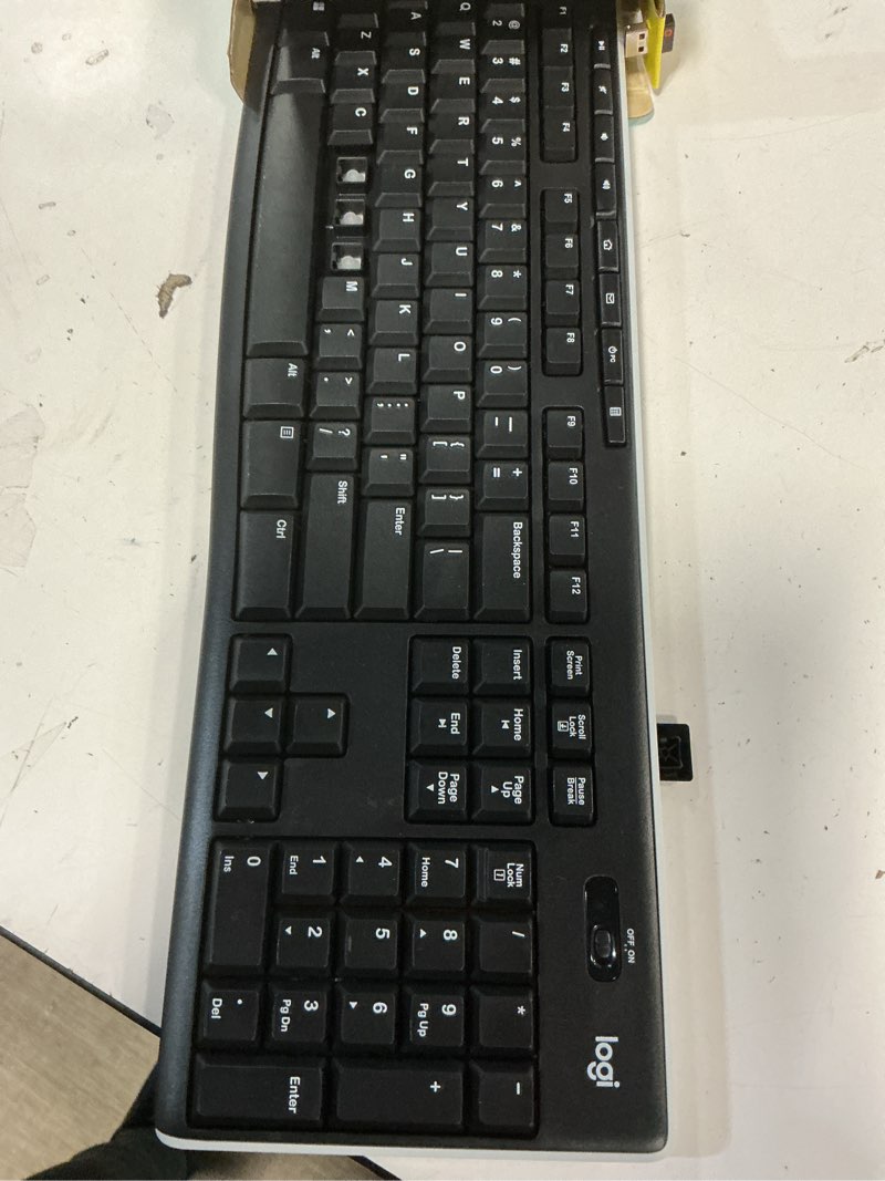 Condition photo showing As Is for logitech mk270 wireless keyboard and mouse combo for windows, 2.4 ghz, 8 multimedia keys, pc, laptop, wireless keyboard compact mouse combo - black black 1 pack combo