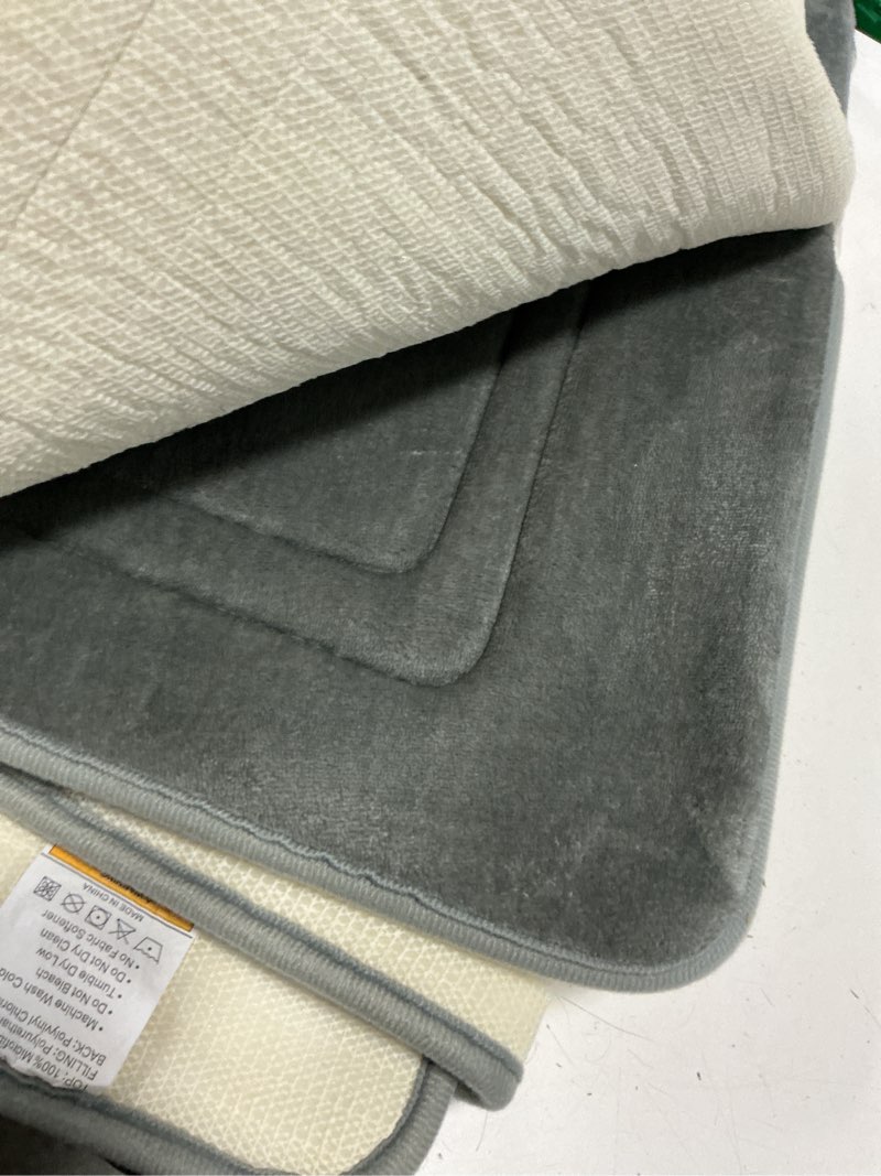 Condition photo showing As Is for grandaily memory foam bath mat rug 70x24, ultra soft, non-slip and absorbent bathroom rugs, machine wash dry, comfortable bath carpet for bathroom floor, tub and shower, 70\" x 24\" gray