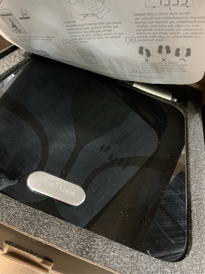 Condition photo showing Good Condition for Posture Scale for Body Weight and Fat, Digital Bathroom Scale BMI Weighing Bluetooth Body Fat Scale, 8 Electrode Smart Body Fat Scale, Full Body Composition Analyzer with Voice Prompt 16.34 x 14.65 x 2.17 inch