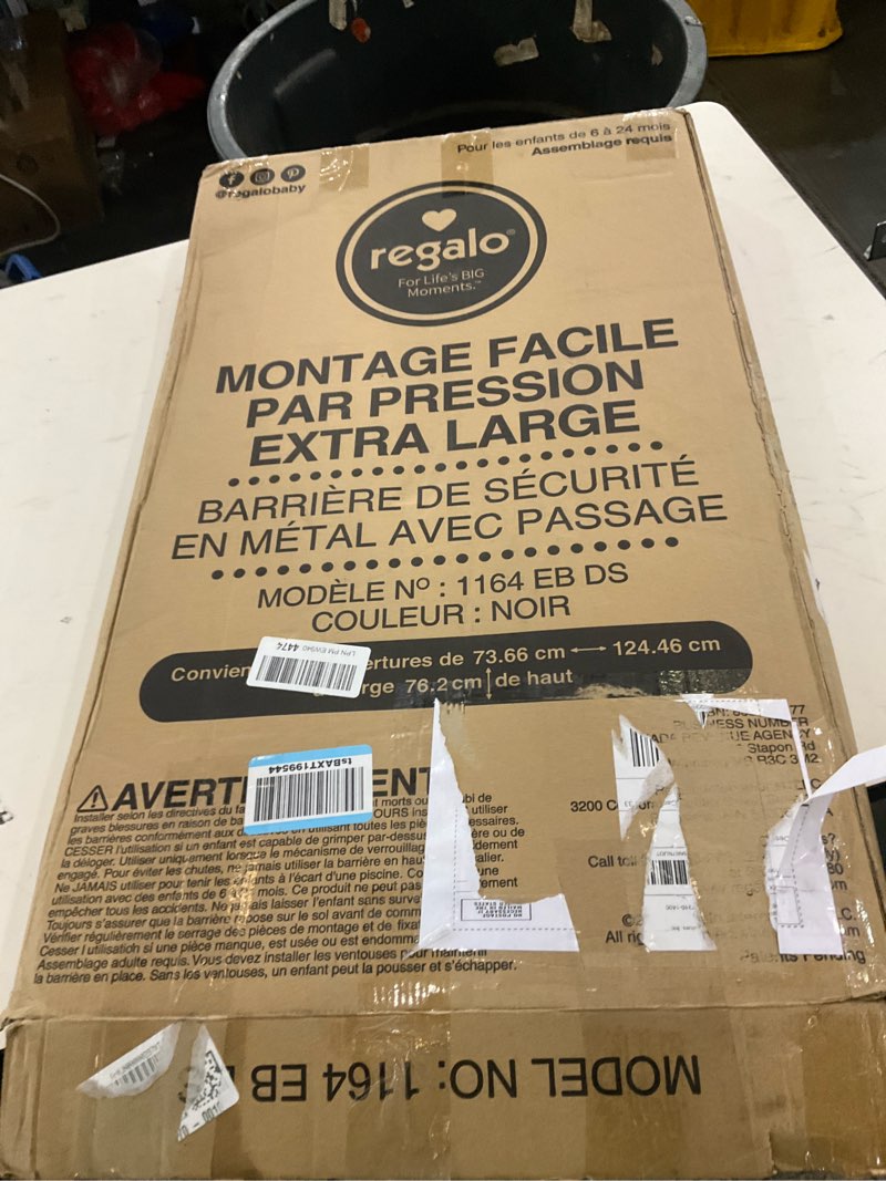 Condition photo showing Good Condition for REGALO EXTRA WIDE SAFETY GATE Black 29-49"W x 30"H