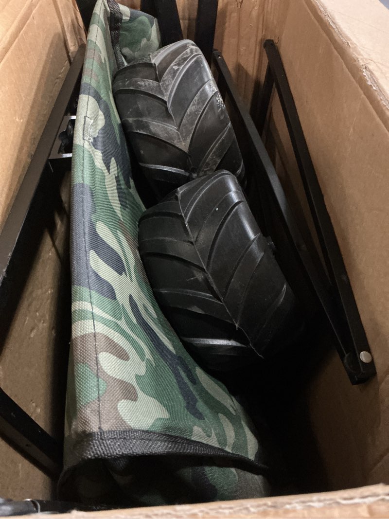 Condition photo showing As Is for 3 in 1 collapsible wagon with 300lbs weight capacity,150l heavy duty utility cart with removable canopy,with big all-terrain beach wheels & drink holders,gray