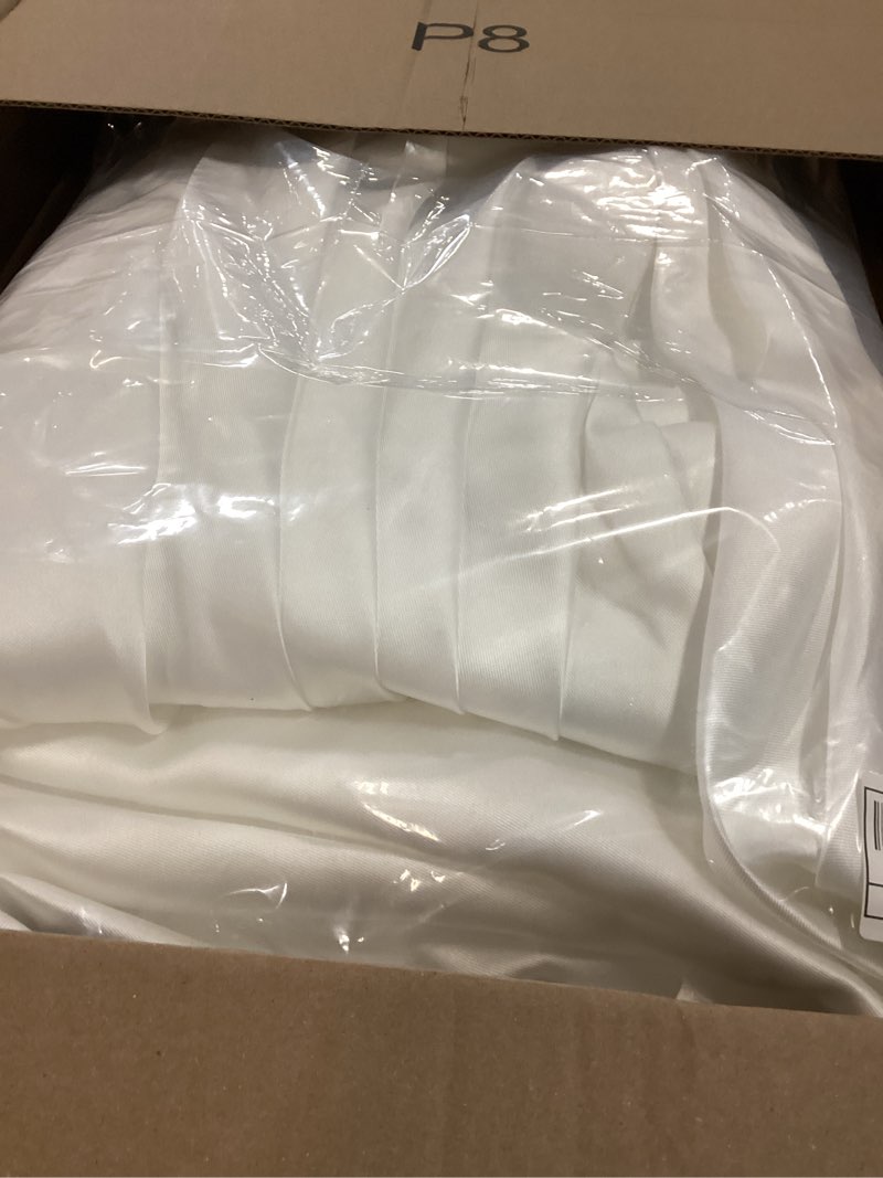 Condition photo showing New/Like New for off shoulder satin a-line wedding dress slit lace-up back train x-large