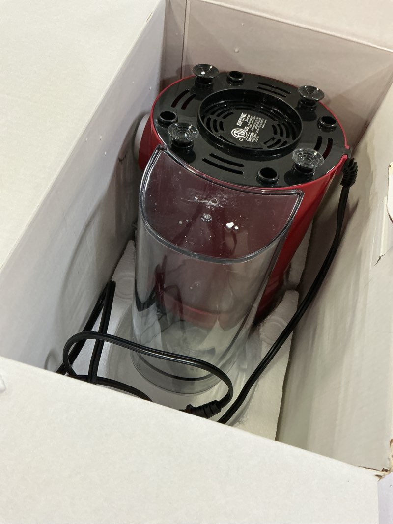 Condition photo showing As Is for sifene 500w centrifugal juicer machine, 3-speed, bpa-free, compact design, red, new