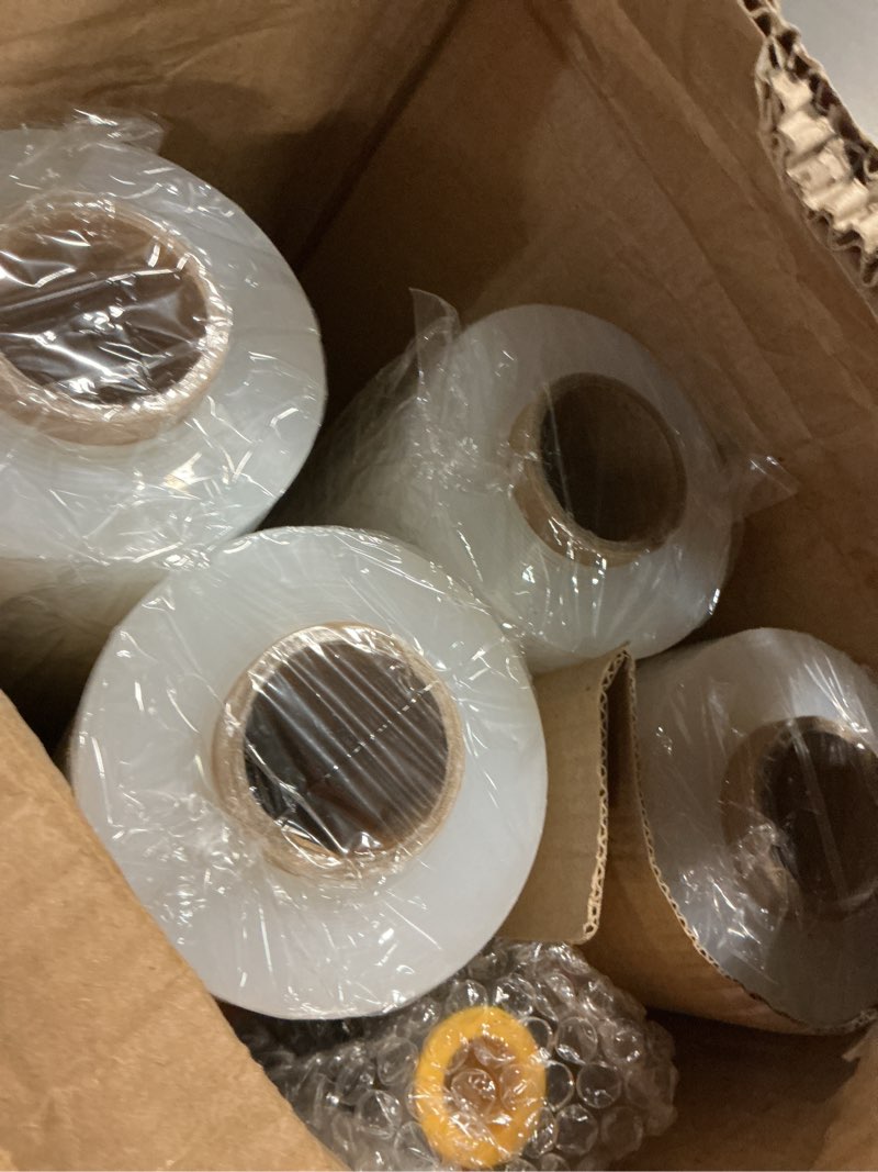 Condition photo showing Good Condition for stretch film, herkka stretch wrap with handles industrial strength, moving wrapping plastic roll, shrink wrap for pallet wrap, 15" x 1000 feet, 4 pack, 60 gauge 4 pack 60 gauge