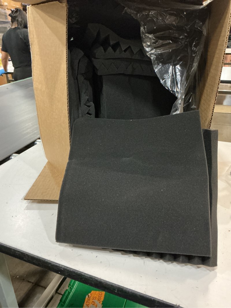 Condition photo showing Good Condition for 1in. x 12 in. x 12 in. square self-adhesive sound absorbing acoustic foam panels in black (12-pack)
