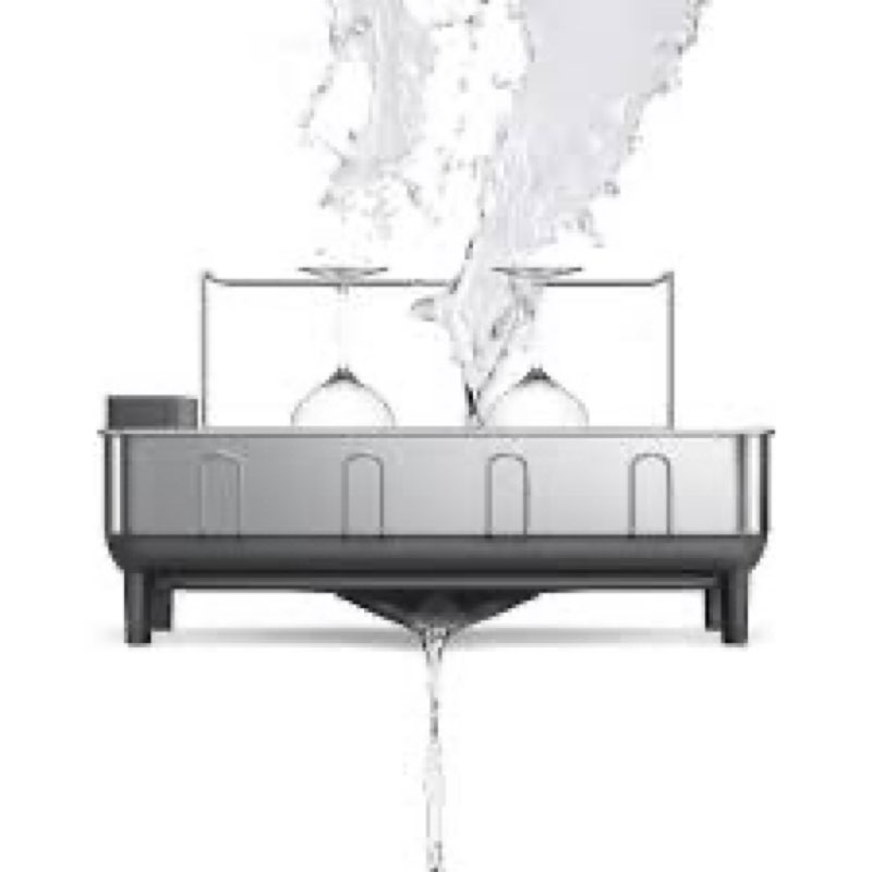 Fancial Fancy Kitchen Dish Drying Rack - Rotating Spoke Design, Anti-Fingerprint Stainless Steel Fra