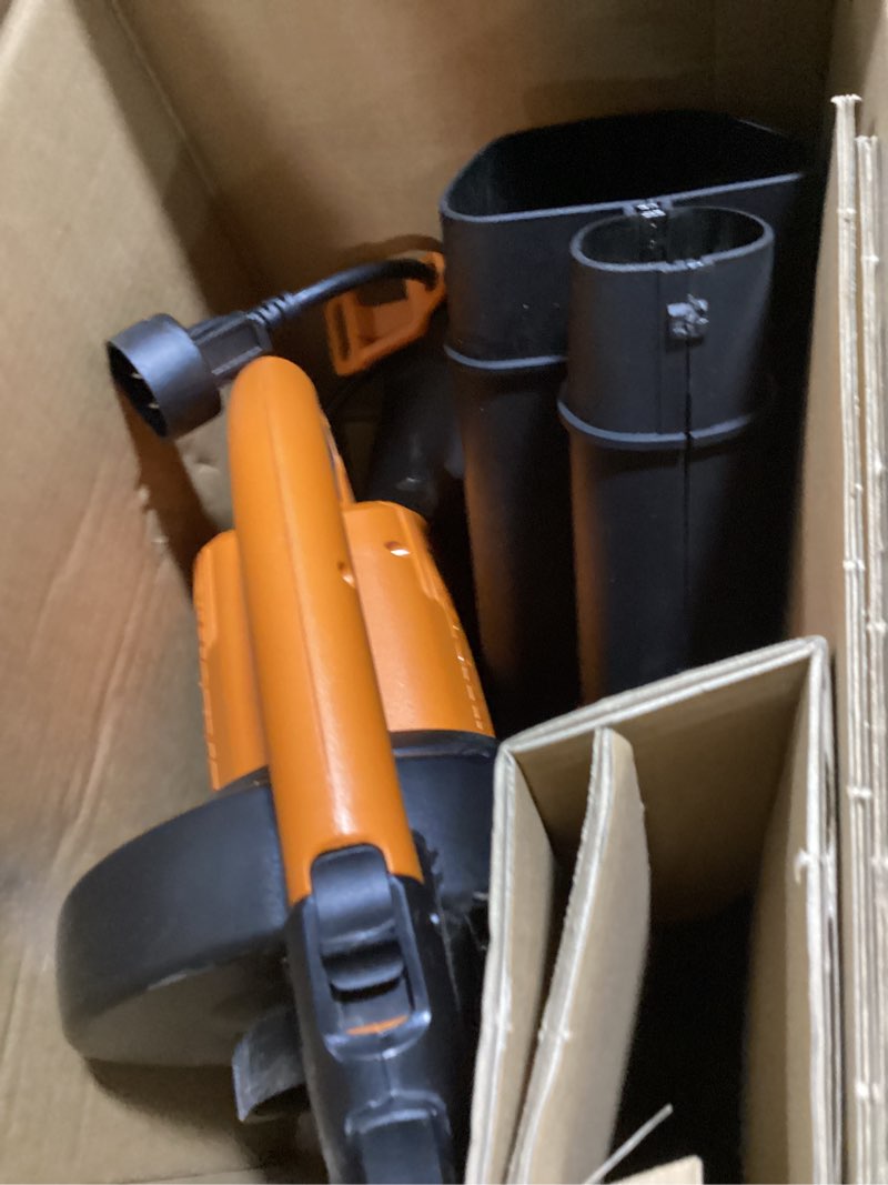 Condition photo showing New/Like New for worx trivac 3 in 1 electric leaf blower for lawn care, leaf vacuum with 350 cfm & 210 mph, leaf mulcher with metal impeller, wg509 350cfm blower/vac/mulcher