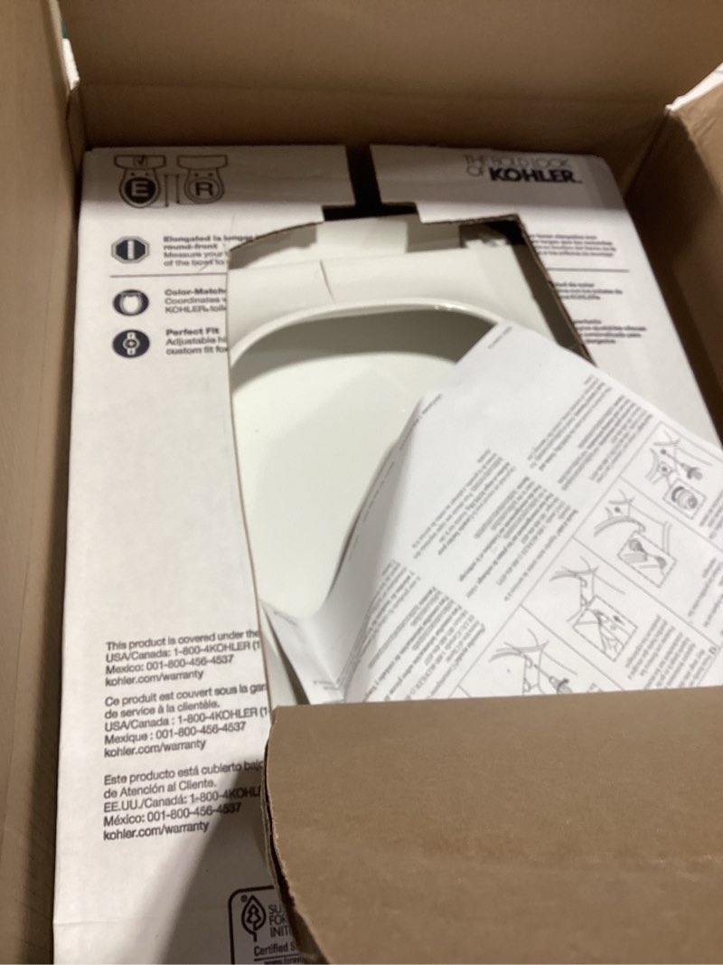 Condition photo showing Good Condition for K-4636-RL-0 Elongated Toilet Seat Replacement for KOHLER 4636-RL-0 Elongated Bowl Toilet Seat Slow-Close, Soft Close toilet Seat and Lid, White