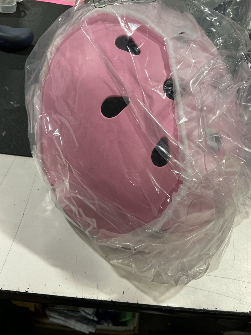 Condition photo showing Good Condition for kids bike helmet, adjustable and multi-sport, from toddler to youth, 3 sizes pink small: 18.9" - 21.3"