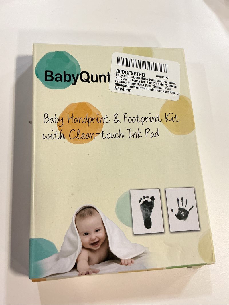 Condition photo showing New/Like New for Inkless Baby Hand and Footprint Kit,Clean-Touch Ink Pad Kit,Safe No Mess Printing Infant Hand Foot Stamp,1 Pack Newborn Inkless Print Pads Best Keepsake or Gifts for Family Black 1-Pack, Small
