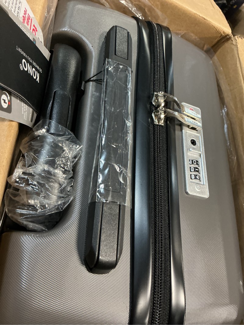 Condition photo showing Good Condition for kono carry on luggage 22x14x9 airline approved lightweight small travel suitcase with spinner wheels hard shell tsa carry-on grey carry-on 20 inch grey