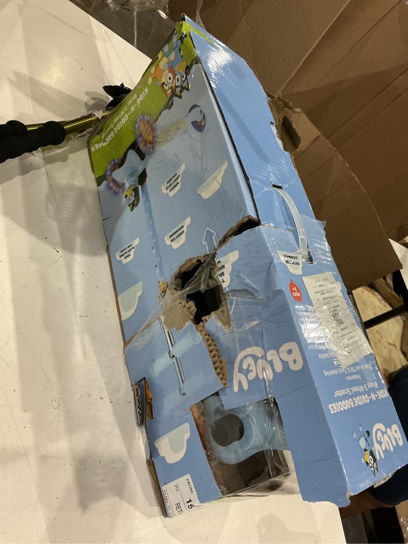 Condition photo showing As Is for bluey 3d tilt and turn kids scooter