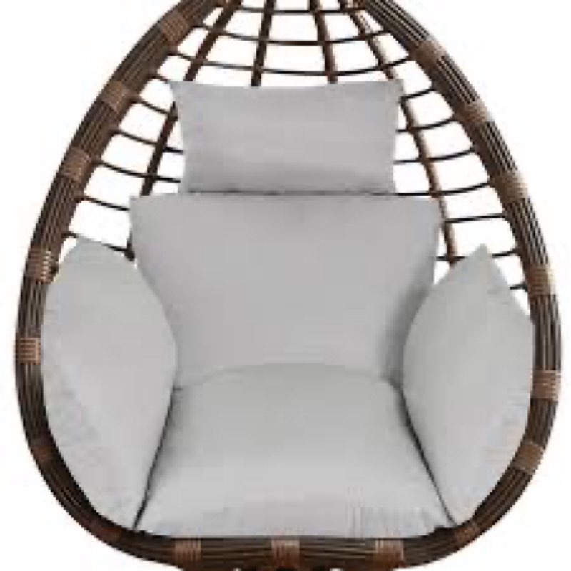Egg Chair Cushion Replacement, Detachable Hanging Chair Cushion Washable, Thicken Hanging Basket Chair Cushions(Cushion only) (light gray)